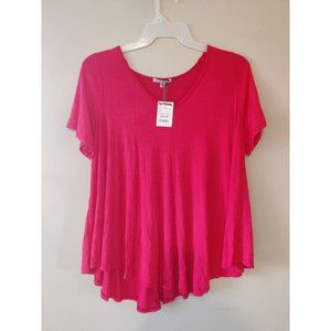 NWT Green Envelope Pink Top 1X